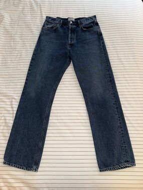 Agolde Dark Blue Straight Jeans
